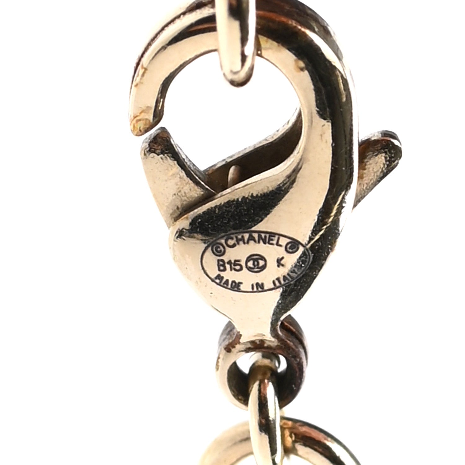 Chanel Pearl CC Round Drop Necklace Light Gold 6 of 6