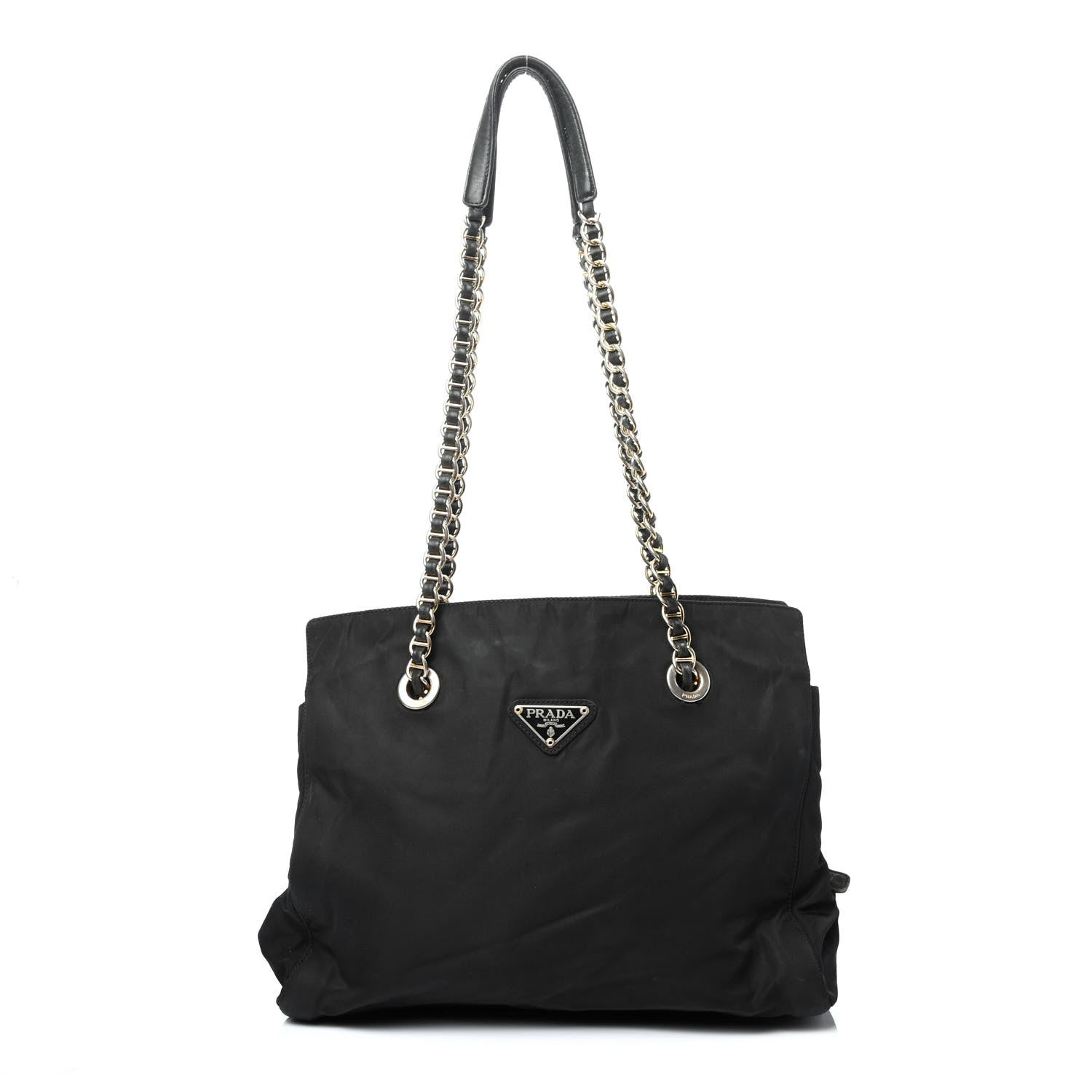 Prada Tessuto Nylon Chain Shoulder Bag Black 1 of 4
