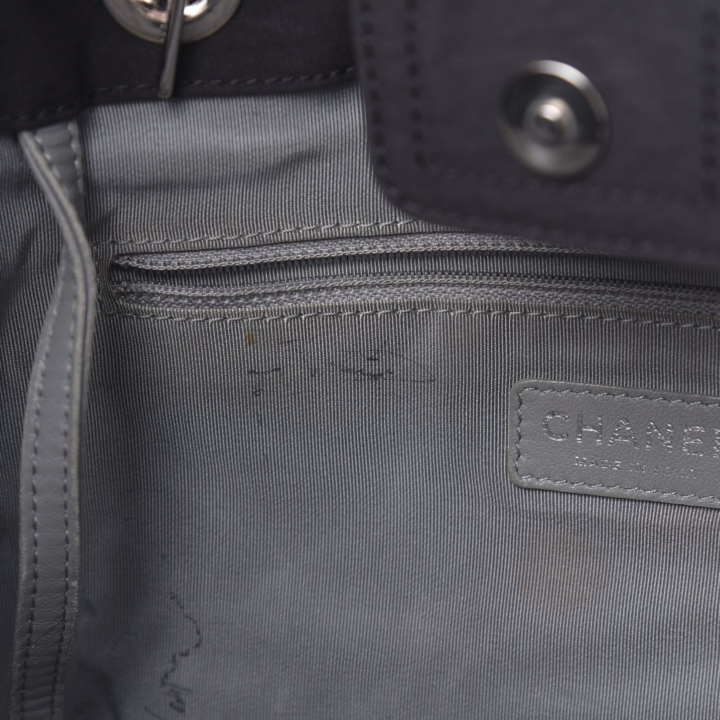 Canvas Stitched Tweed Large Tote Black