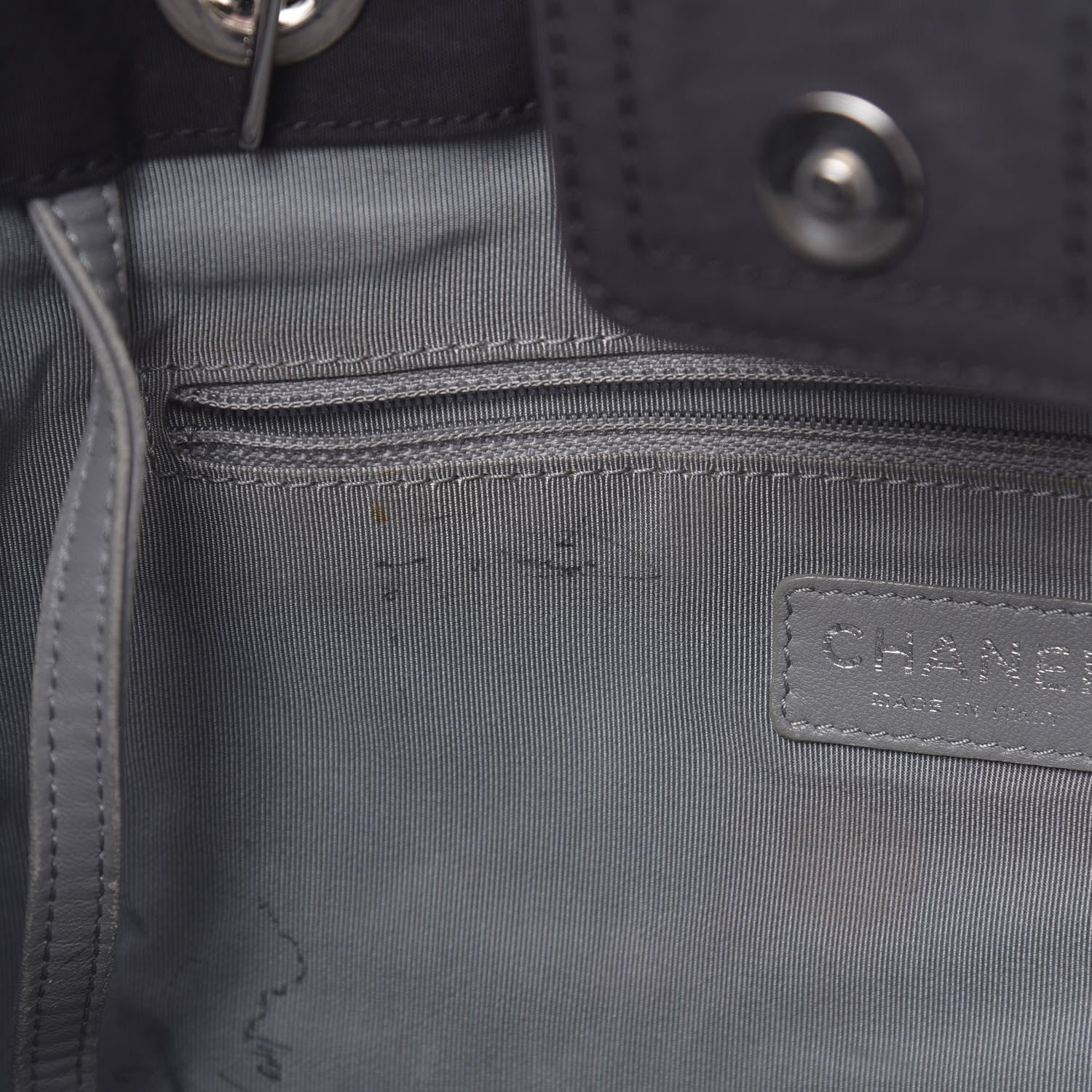 Chanel Canvas Stitched Tweed Large Tote Black 13 of 17