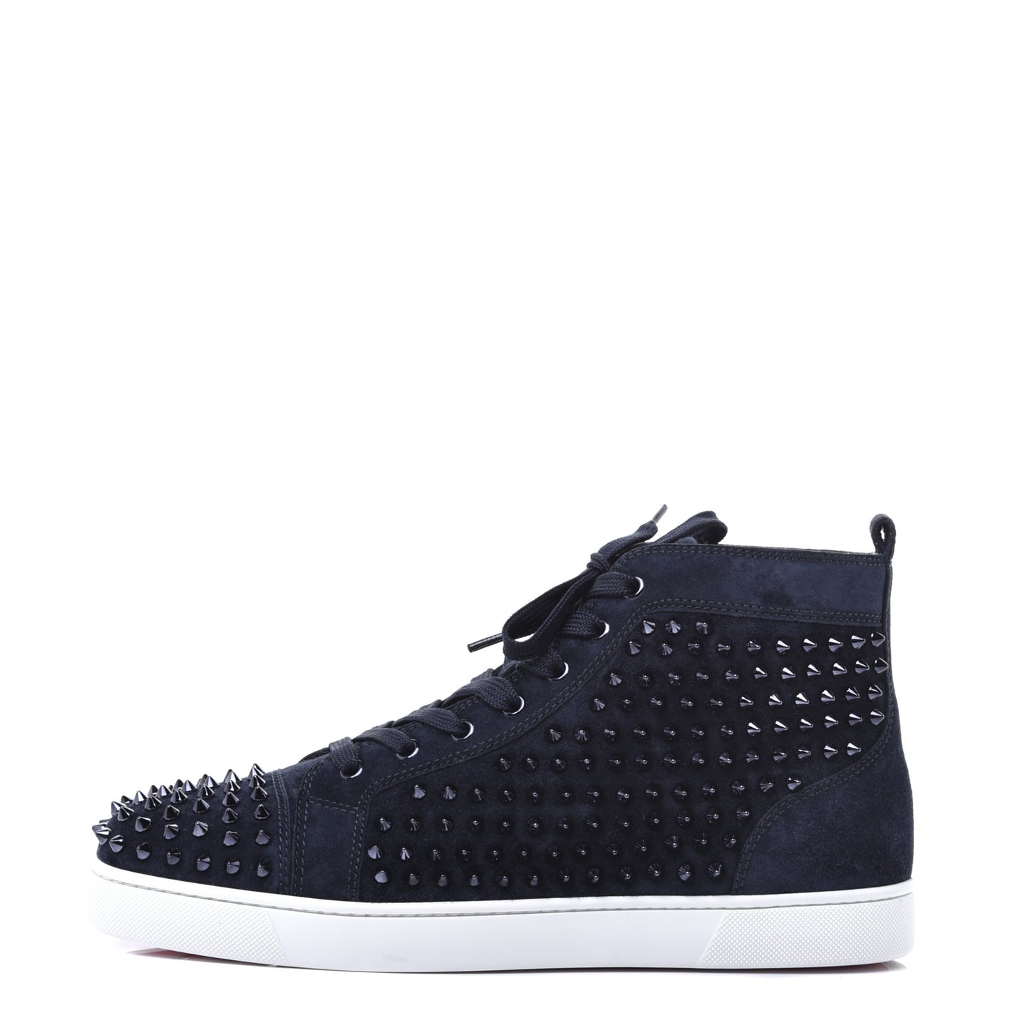 Veau Velours Mens Louis Spikes Flat Sneakers 45 Marine