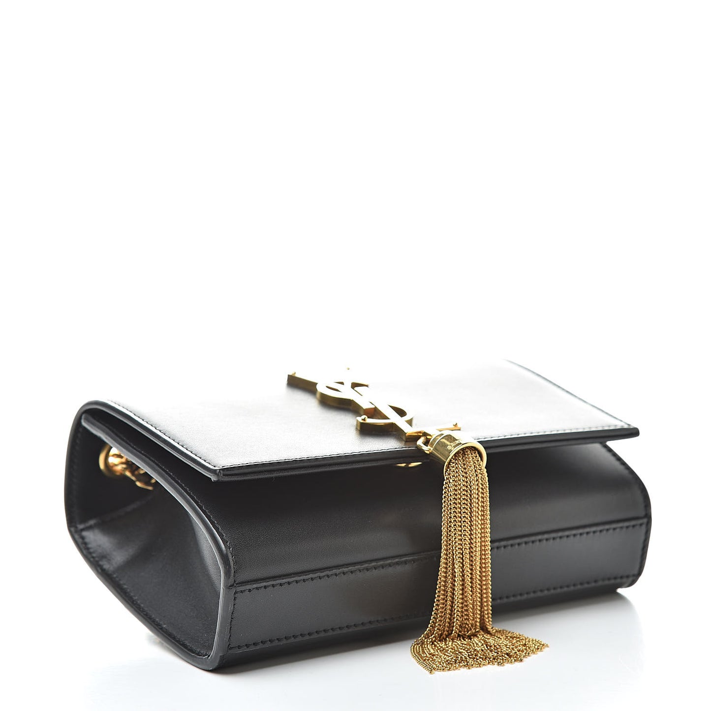Calfskin Small Classic Monogram Kate Tassel Satchel Black