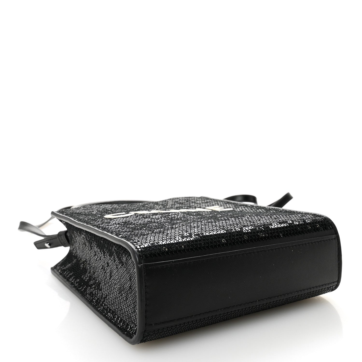 Celine Sequin Calfskin Mini Vertical Cabas Black White 4 of 8