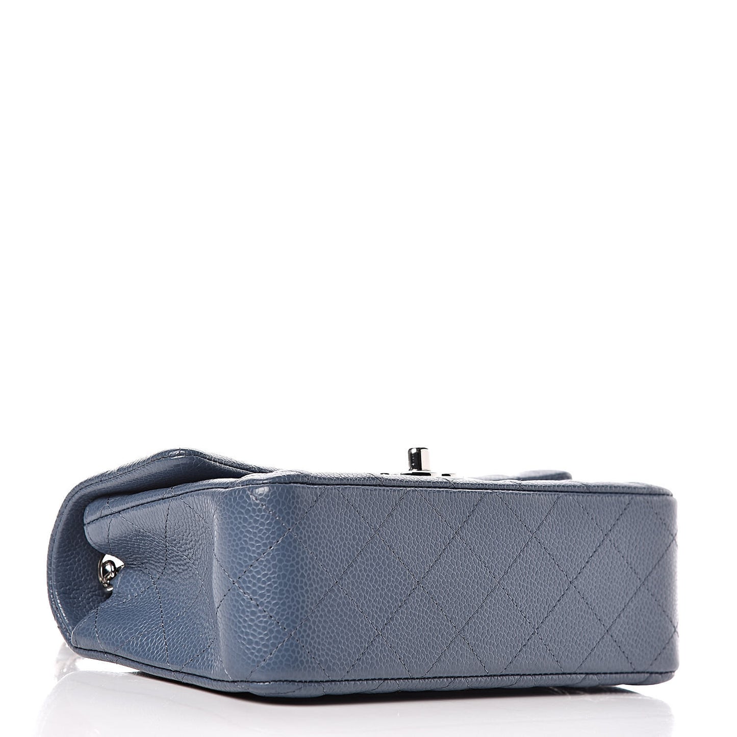 Caviar Quilted Mini Rectangular Flap Blue
