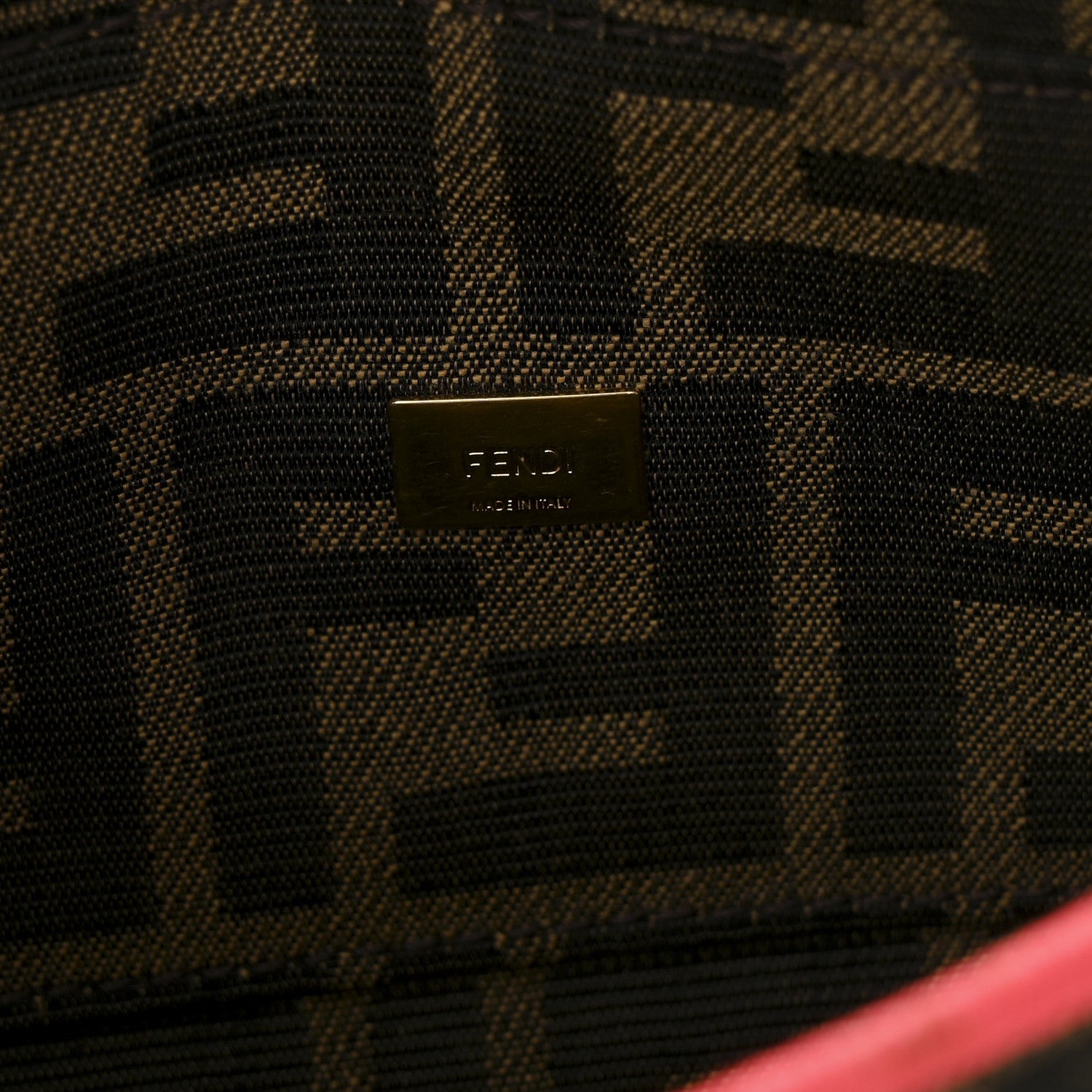 Fendi Fabric Jacquard FF 1974 Roma Armor Mini Baguette Tobacco Moro Fuxia Fluo 6 of 10