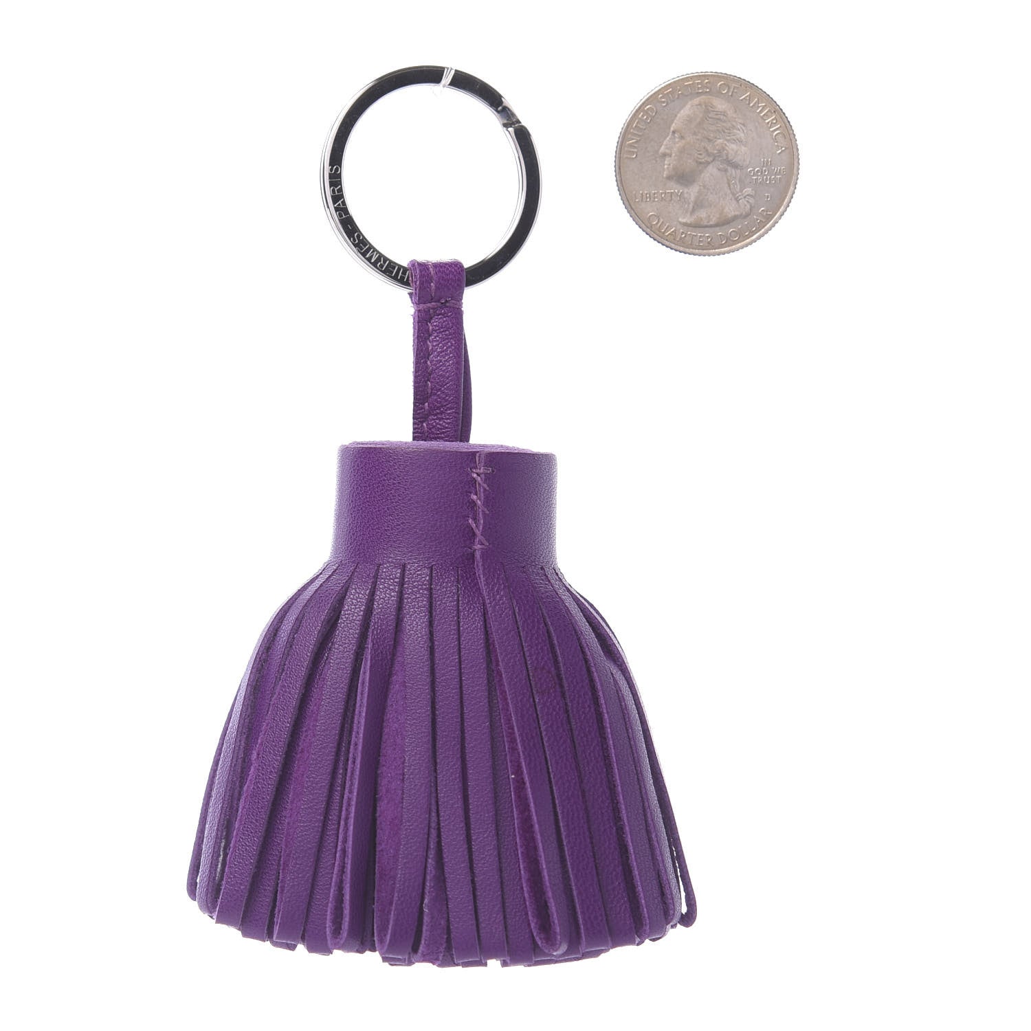 Hermes Lambskin Carmen Tassel Key Holder Violet 2 of 3