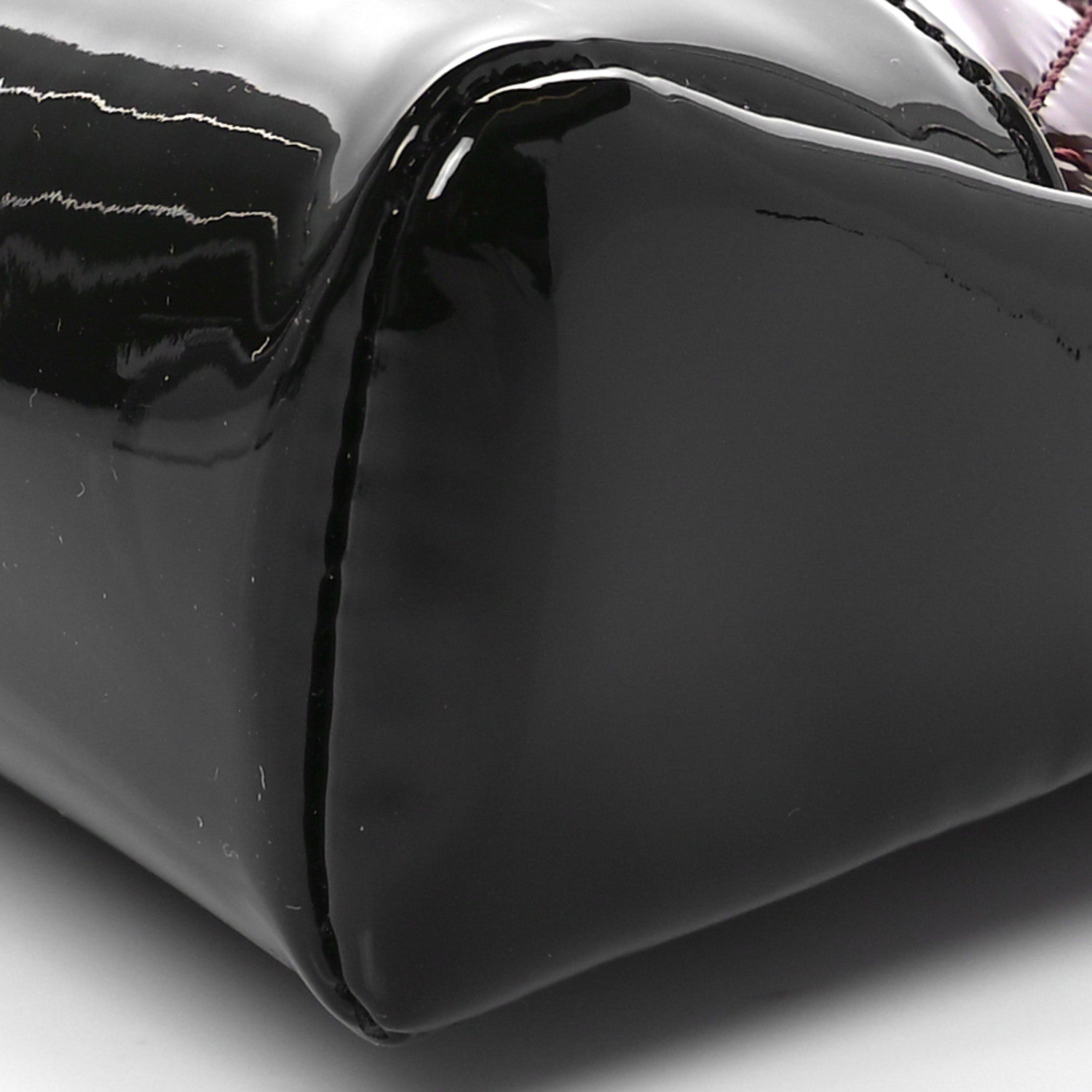 Chanel Patent Calfskin Quilted Mini 31 Shopping Bag Burgundy Black 10 of 11