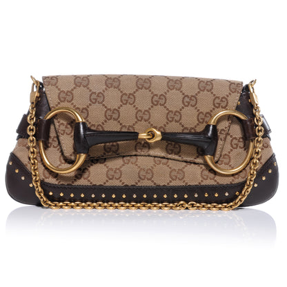 Gucci Monogram Horsebit Clutch Ebony 1 of 8