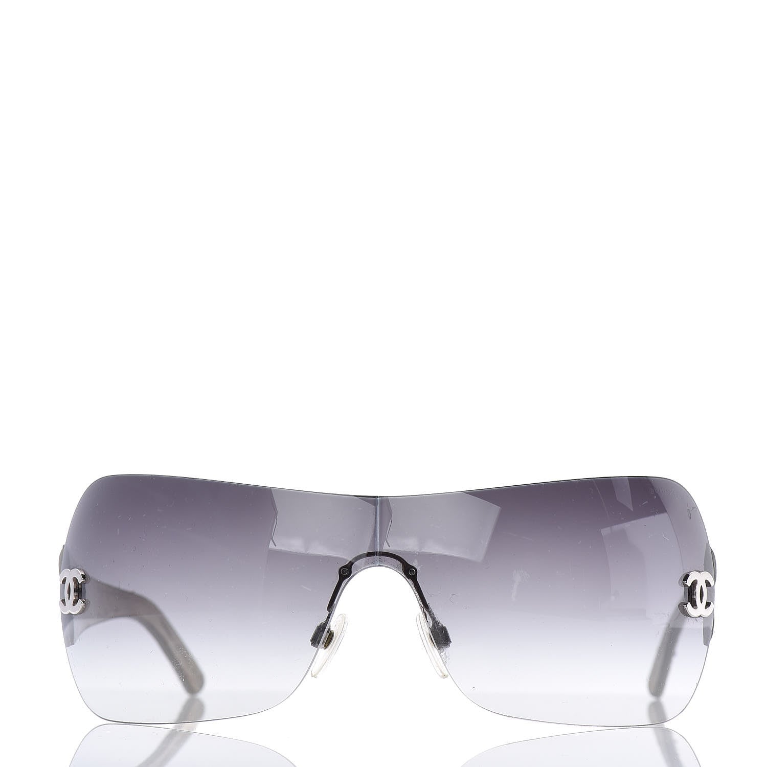 Chanel Metallic Quilted CC Sunglasses 4157-Q Silver 3 of 10