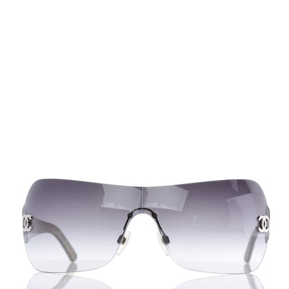 Chanel Metallic Quilted CC Sunglasses 4157-Q Silver 3 of 10