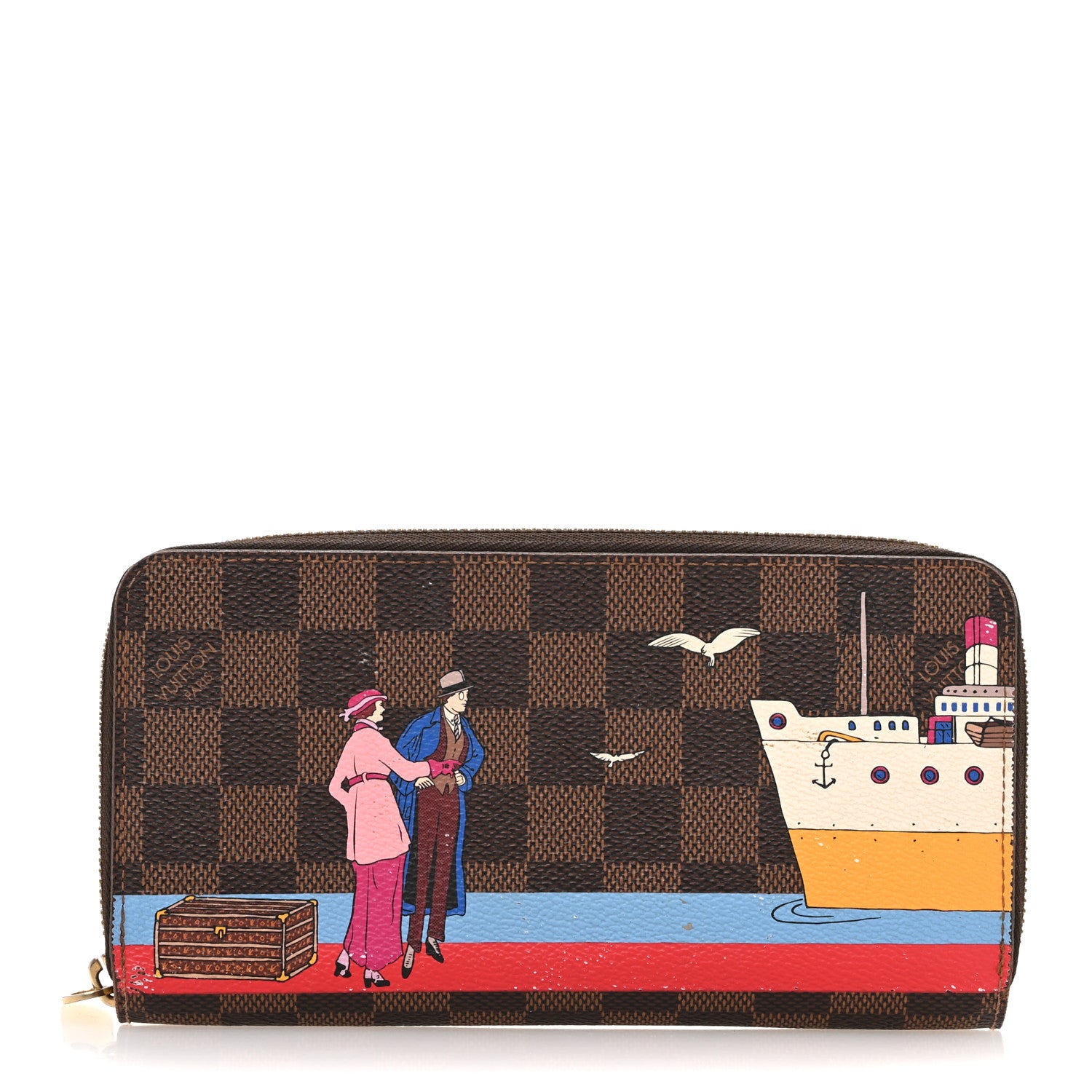 Louis Vuitton Damier Ebene 2016 Christmas Animation Zippy Wallet Rouge 1 of 9