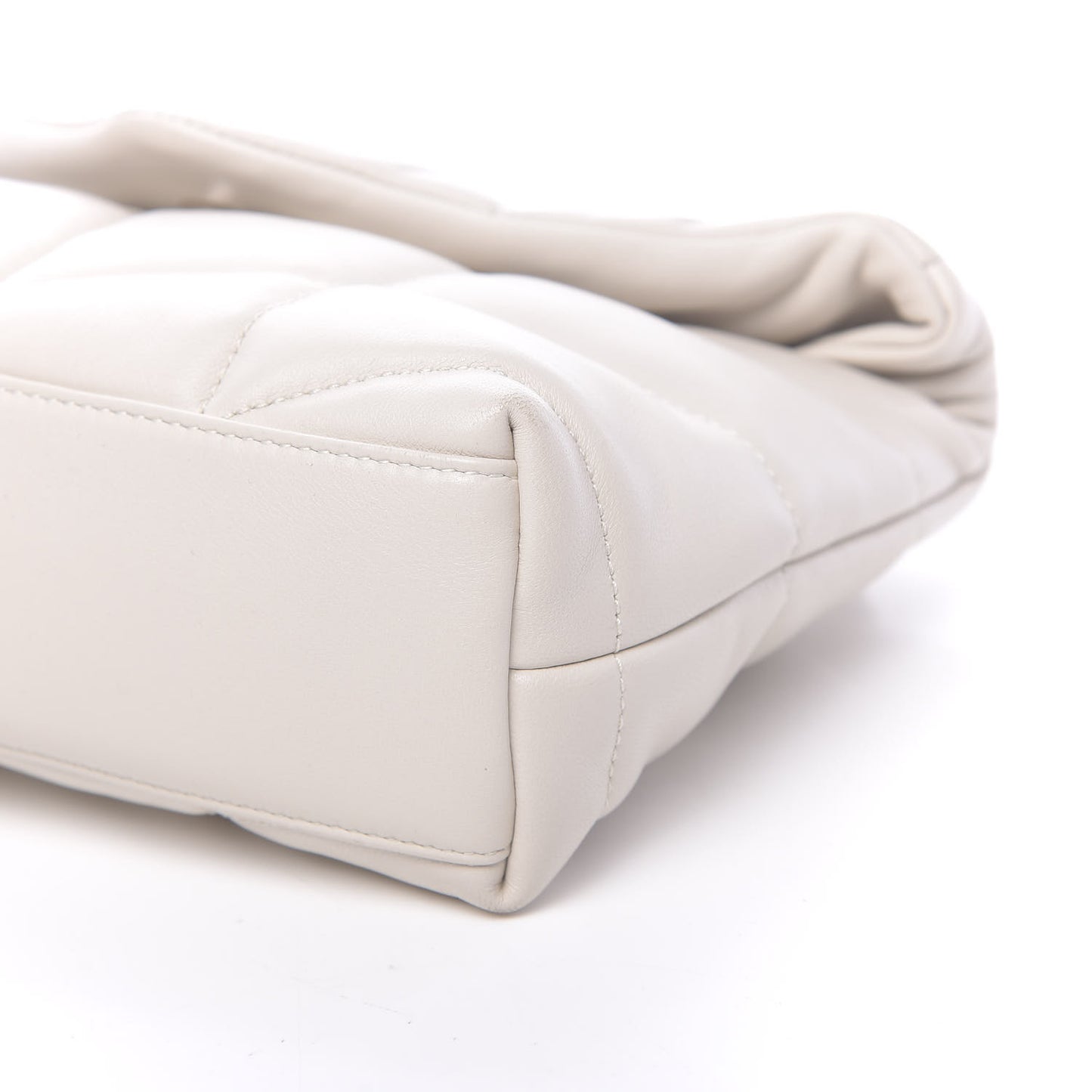 Lambskin Quilted Toy Loulou Puffer Monogram Chain Satchel Crema Soft
