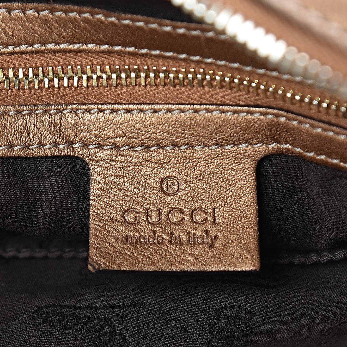 Metallic Guccissima Large GG Twins Hobo Bronze