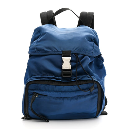 Prada Tessuto Nylon Montagna Small Single Buckle Backpack Blue 1 of 12