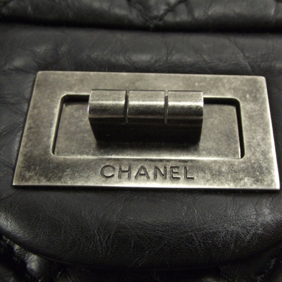 Chanel Distressed Leather Reissue XL Maxi Flap Black 6 of 10