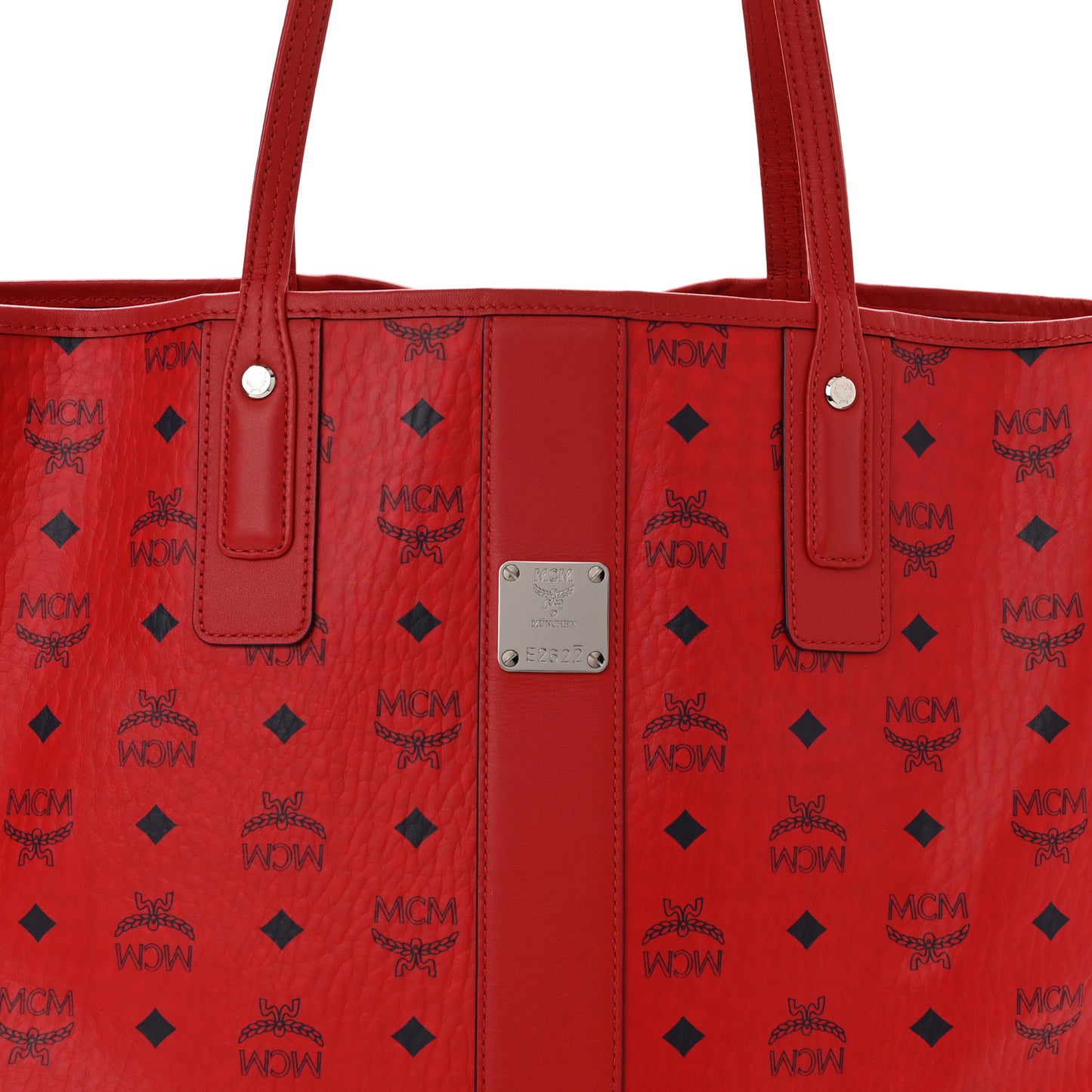 Visetos Medium Liz Reversible Shopper Tote Ruby Red