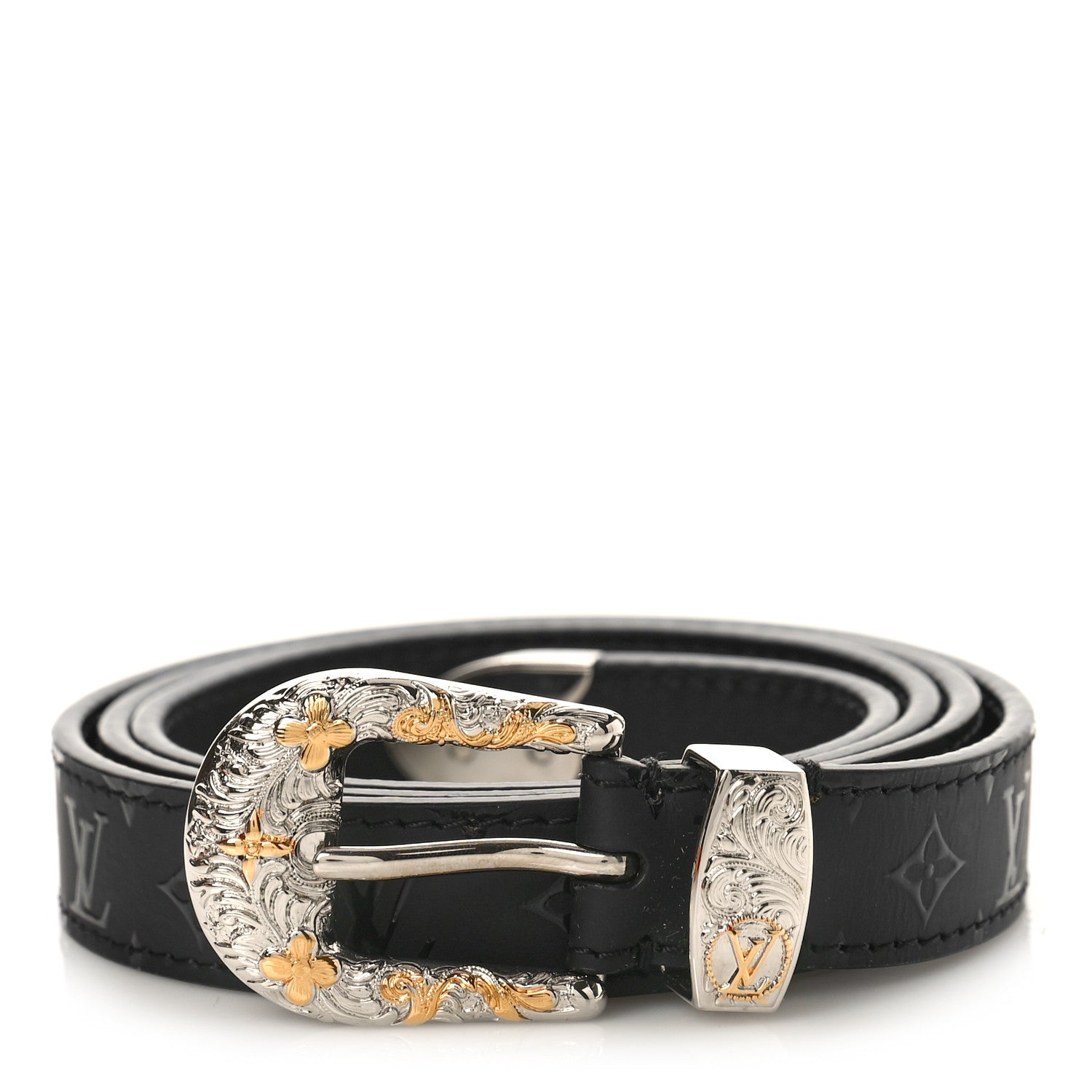 Louis Vuitton Calfskin Monogram 20mm Belt 85 34 Black 1 of 6