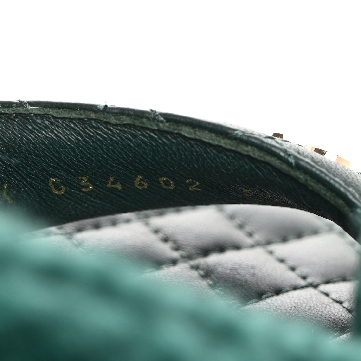 Chanel Cord Lambskin Quilted Logo Sandals 38 Green 7 of 8