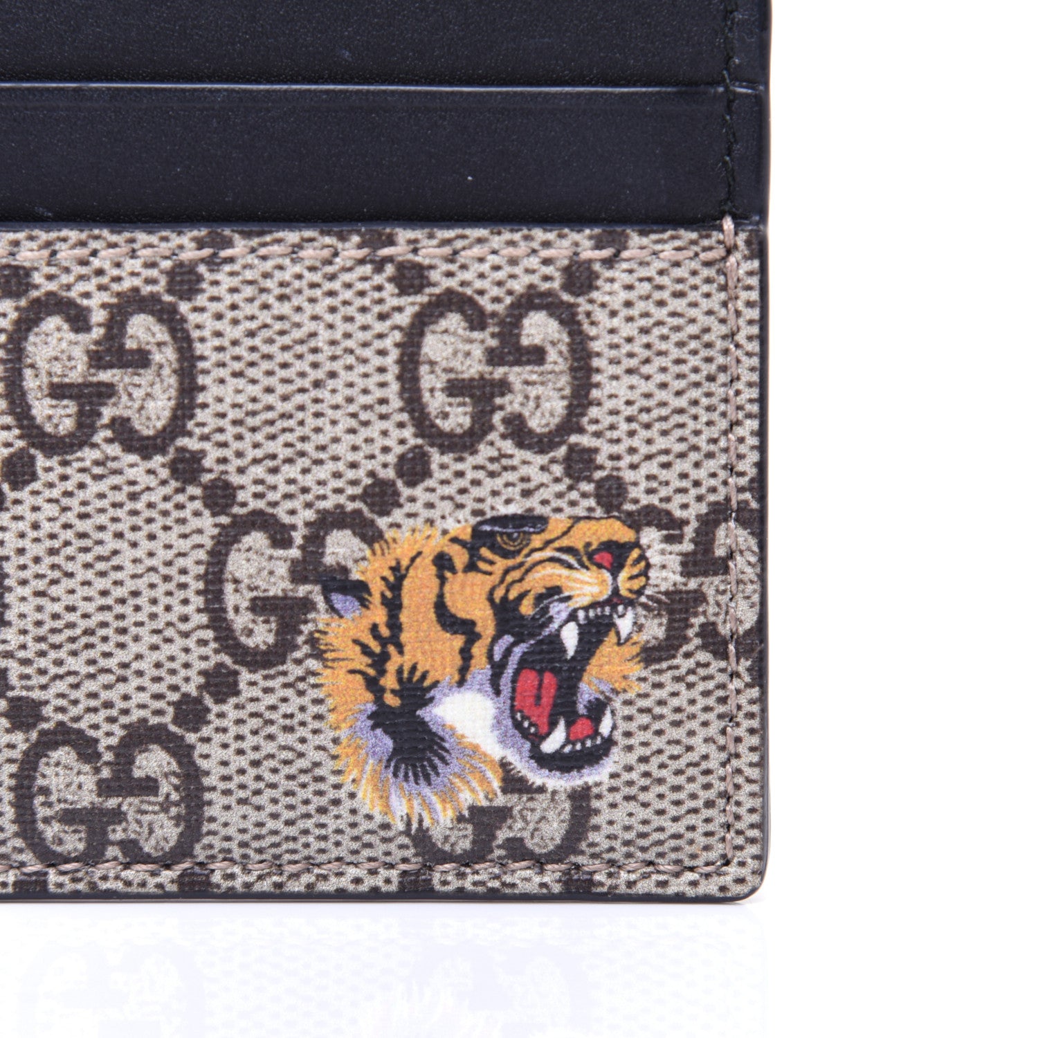 Gucci GG Supreme Monogram Tiger Print Card Holder Black 9 of 9