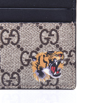 Gucci GG Supreme Monogram Tiger Print Card Holder Black 9 of 9