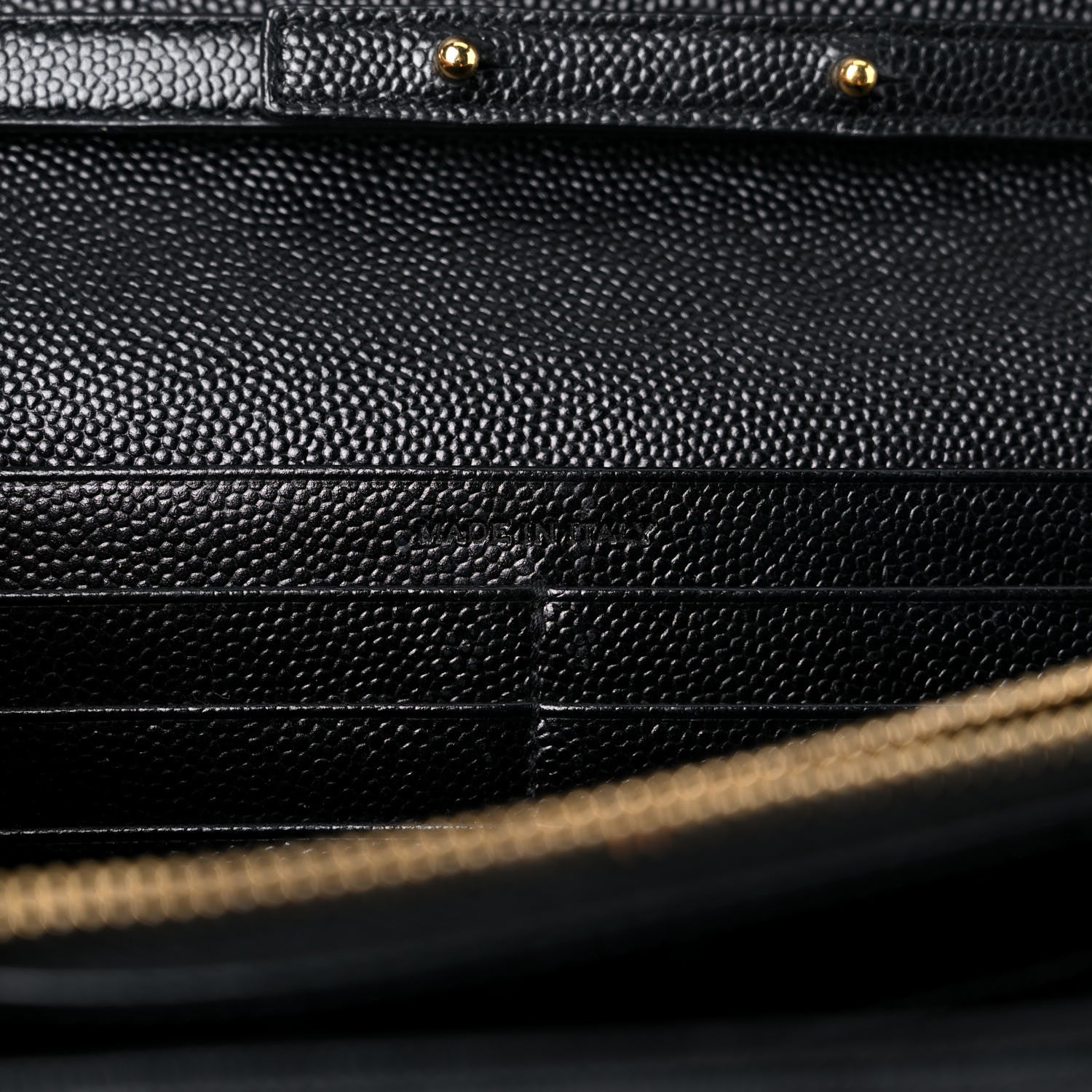 Saint Laurent Grain De Poudre Matelasse Chevron Monogram Chain Wallet Black 7 of 12