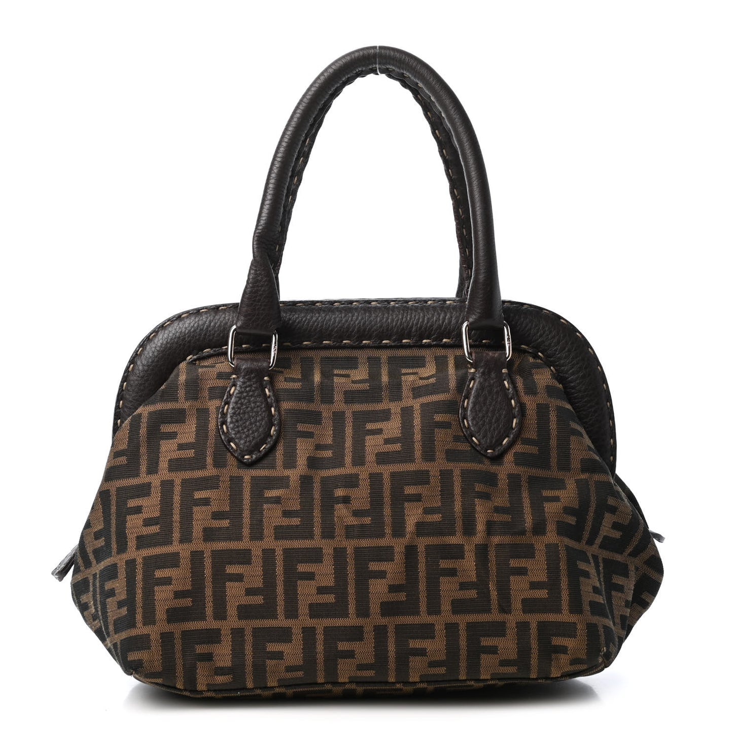 Zucca Calfskin Romano Selleria Shoulder Bag Tobacco