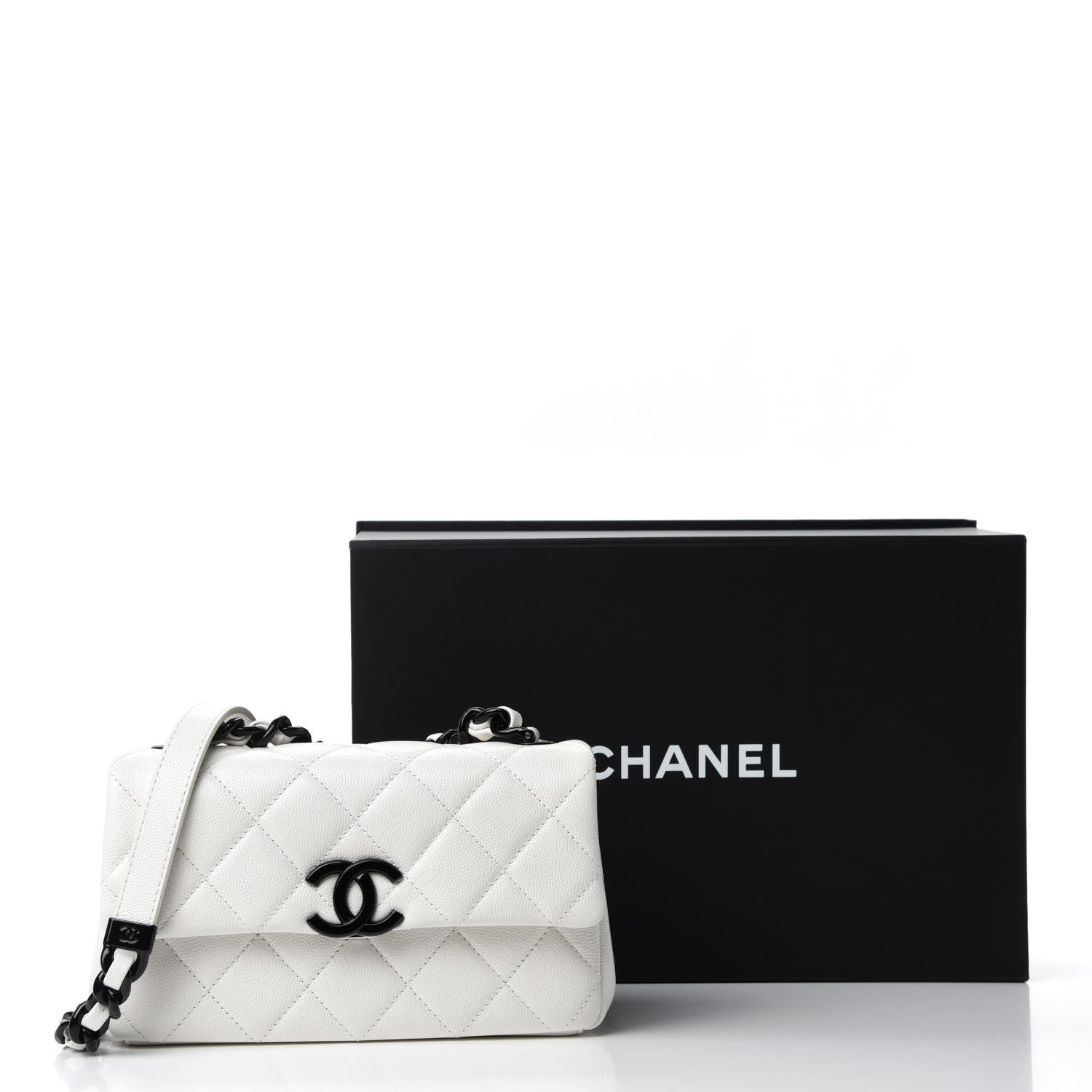 Chanel Caviar Quilted My Everything Small Flap White Black 11 of 11