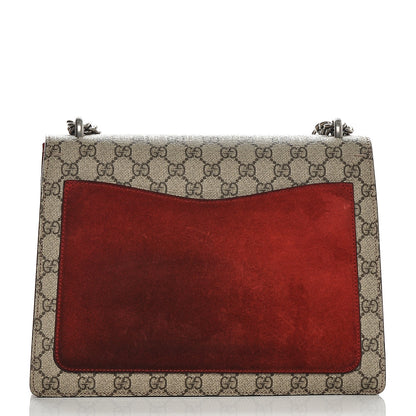 Gucci GG Supreme Monogram Suede Cudu Medium Dionysus Shoulder Bag Beige Ebony Vulcanic Red 7 of 7