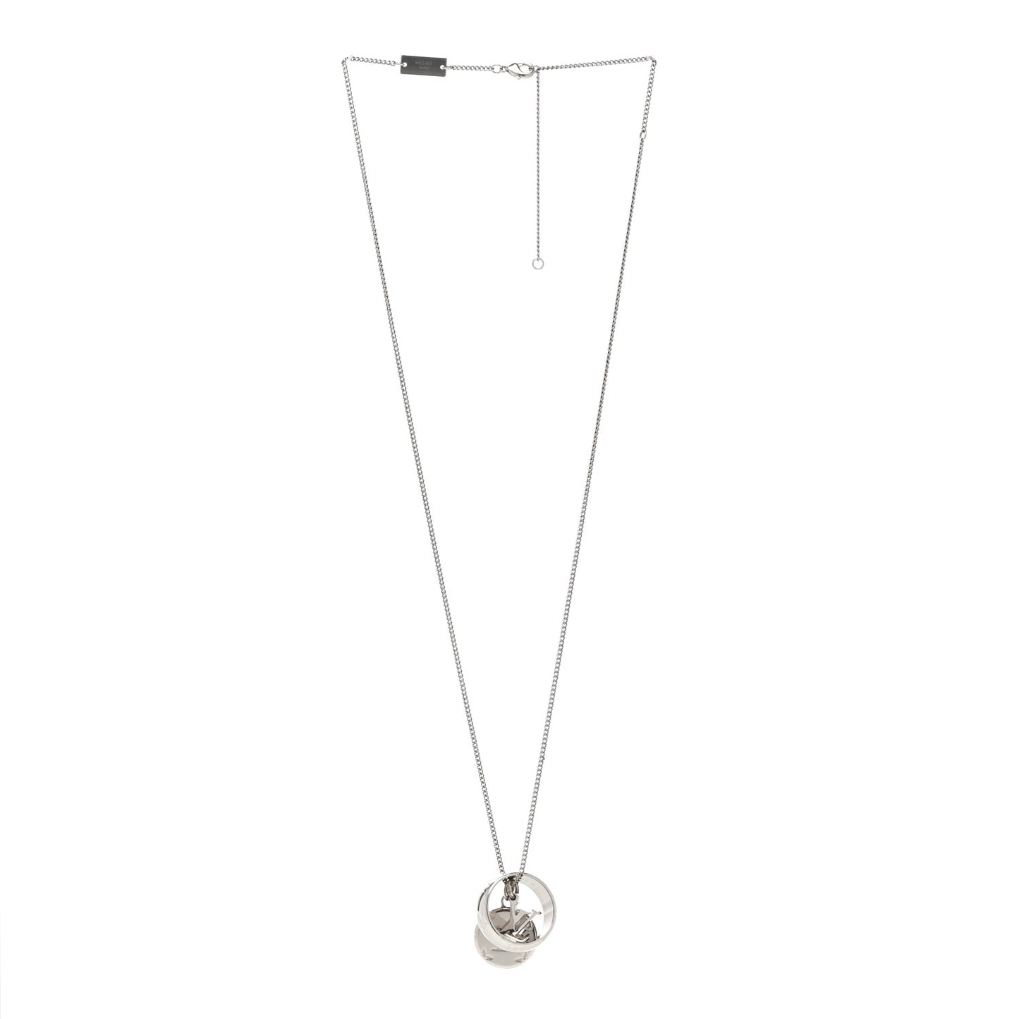 Zamac Palladium Monogram Charms Necklace Silver