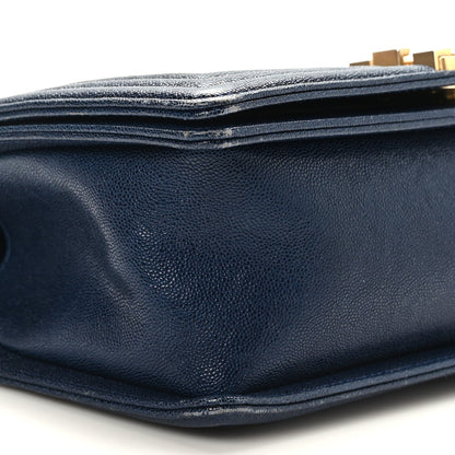 Chanel Caviar Quilted Medium Boy Flap Navy 8 of 9