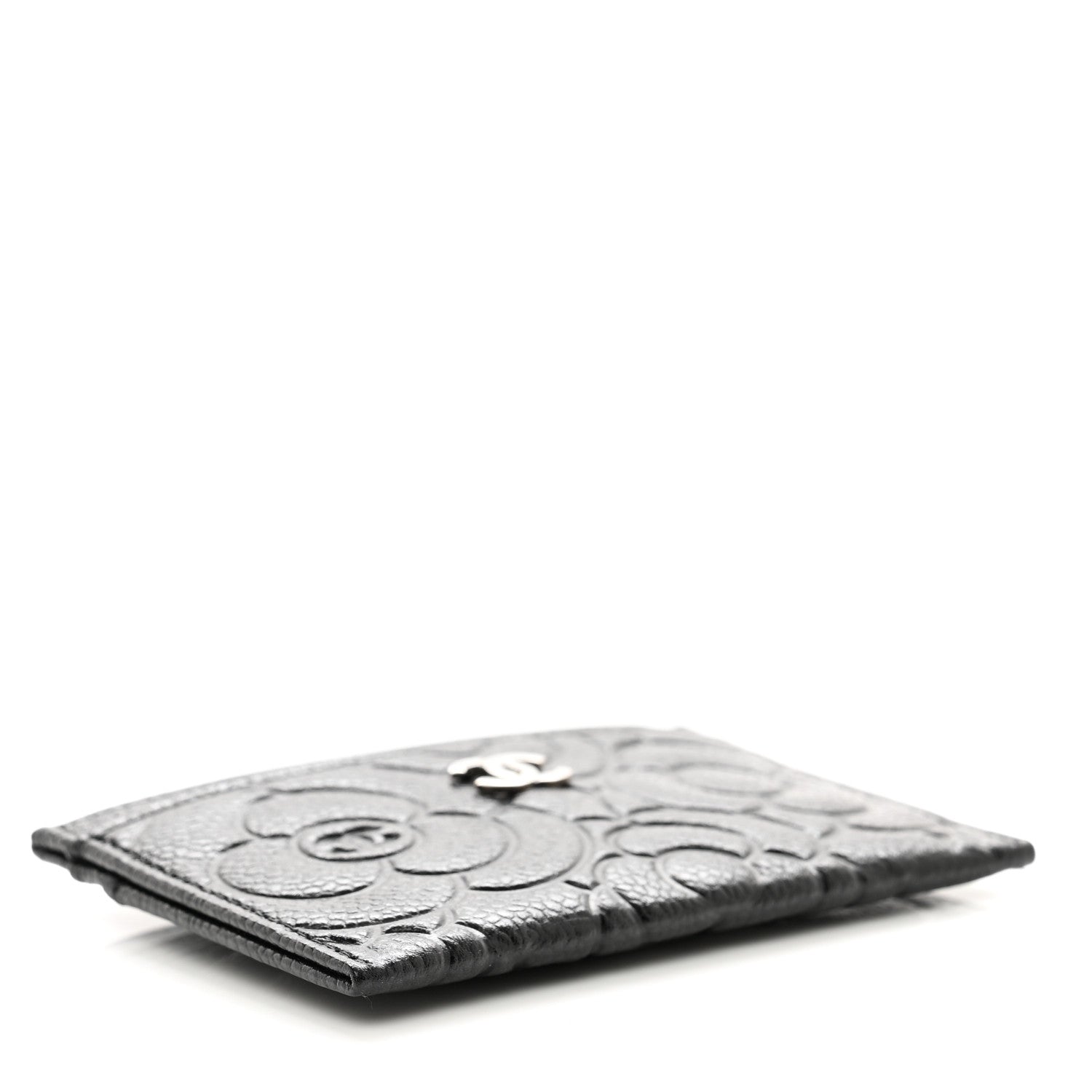 Chanel Caviar Camellia Embossed Card Holder Black 4 of 8