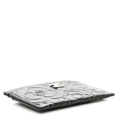 Chanel Caviar Camellia Embossed Card Holder Black 4 of 8