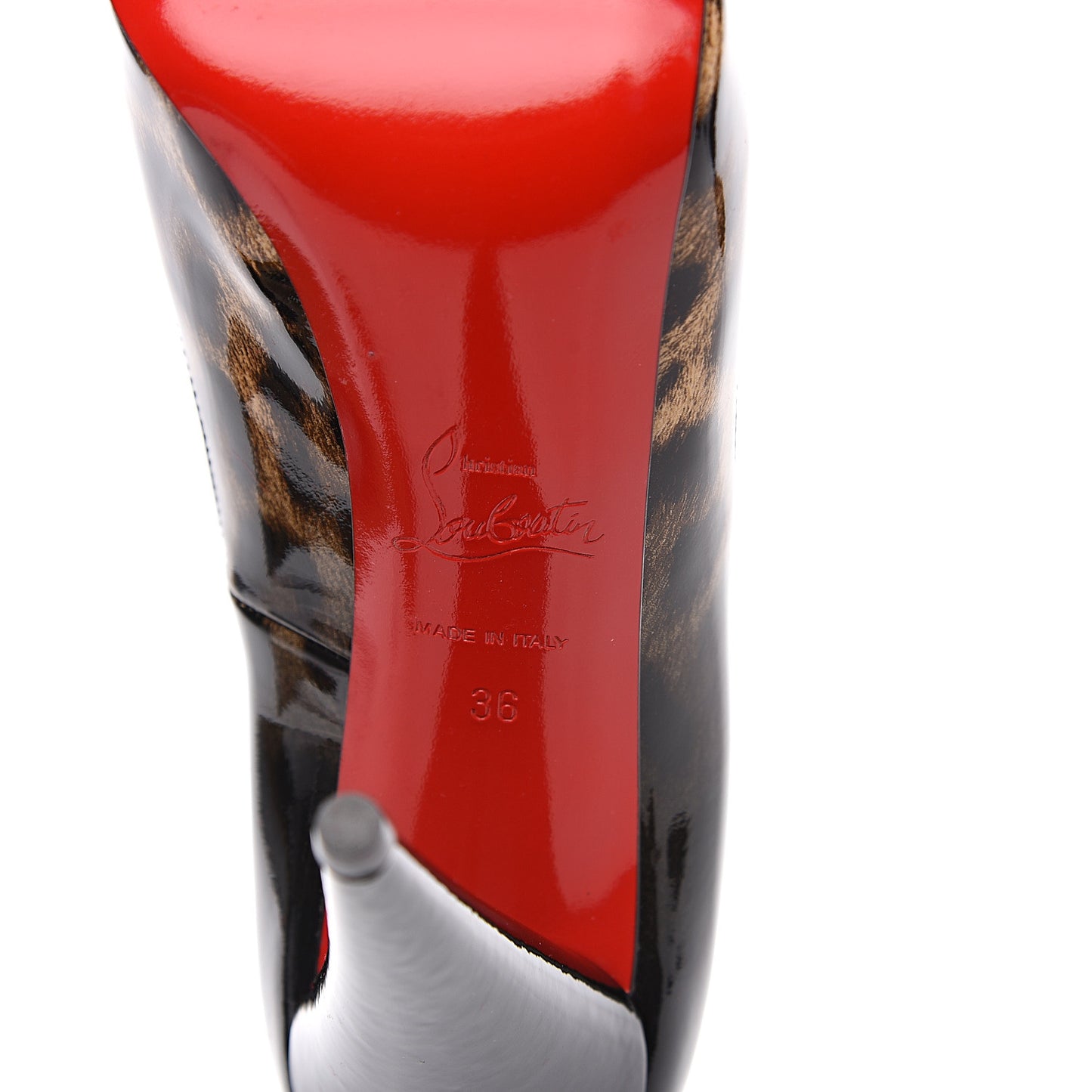Patent Degrade Leopard Very Conic 120 Pumps 36 Black