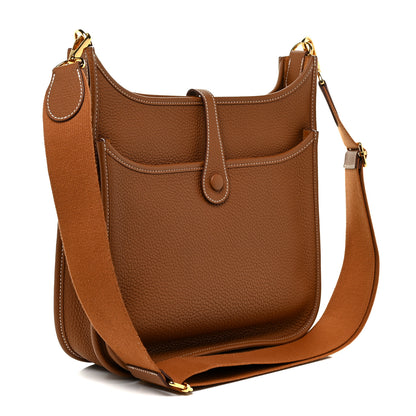 Hermes Taurillon Clemence Evelyne III PM Gold 3 of 10