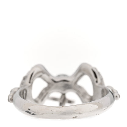 Christian Dior Metal Enamel Crystal Bow D Ring 52 6 Silver 3 of 5