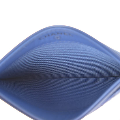 Chanel Patent Quilted Card Holder Blue 5 of 9