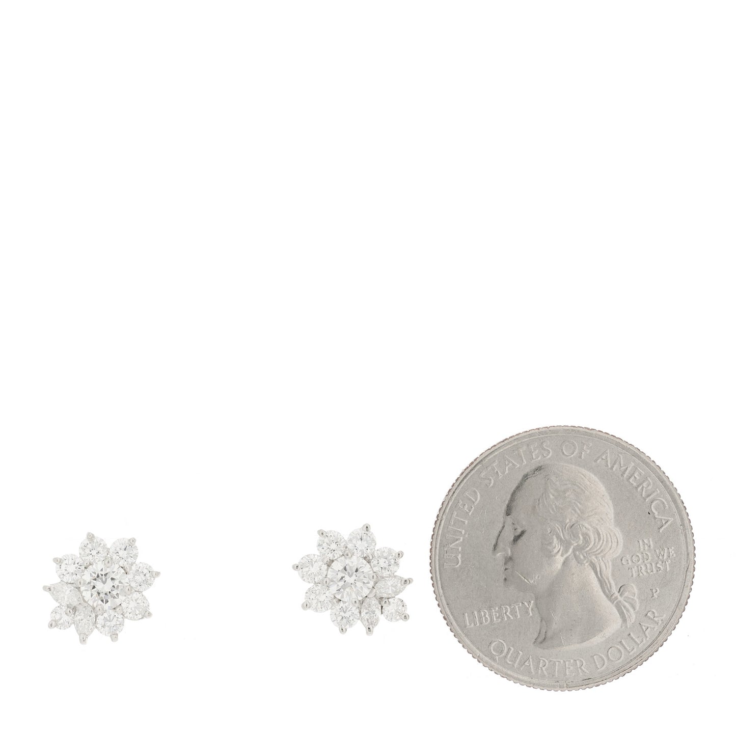 Platinum Diamond 1.56ctw Cluster Earrings