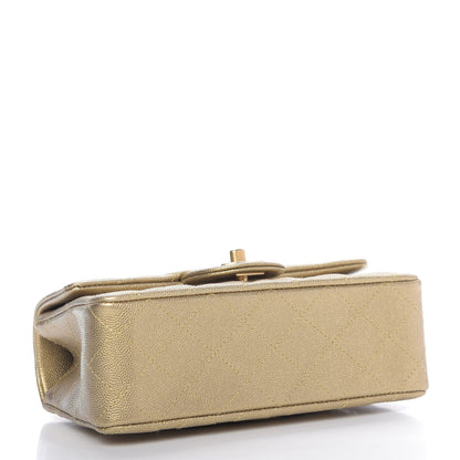 Chanel Metallic Caviar Quilted Mini Top Handle Rectangular Flap Gold 4 of 9