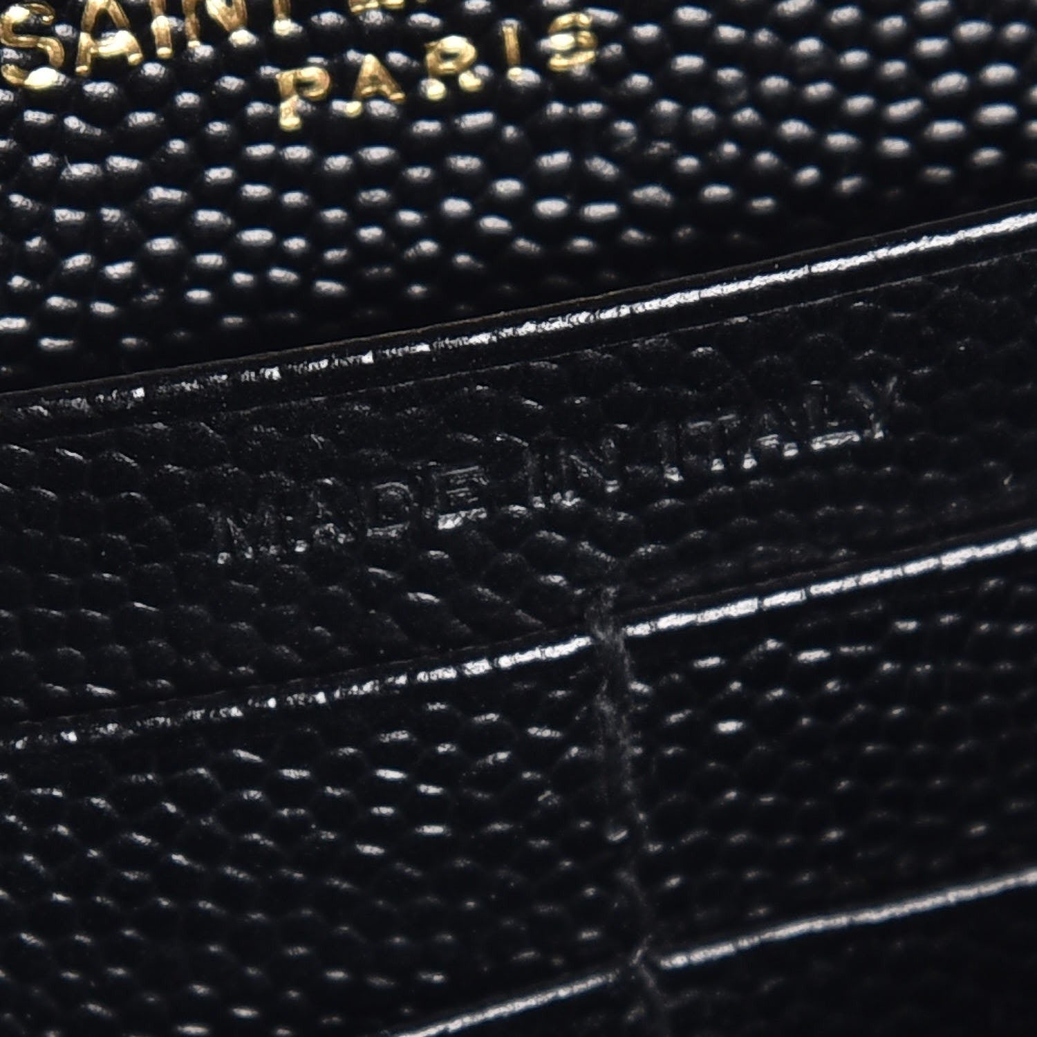 Saint Laurent Grain De Poudre Matelasse Chevron Monogram Chain Wallet Black 7 of 8