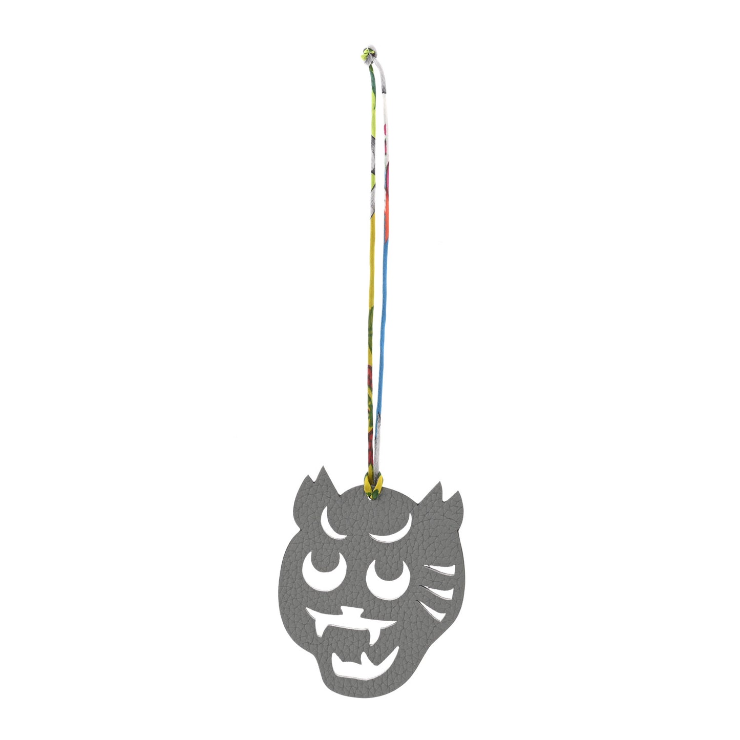 Togo Epsom Petit H Tiger Tete Bag Charm Gris Mouette