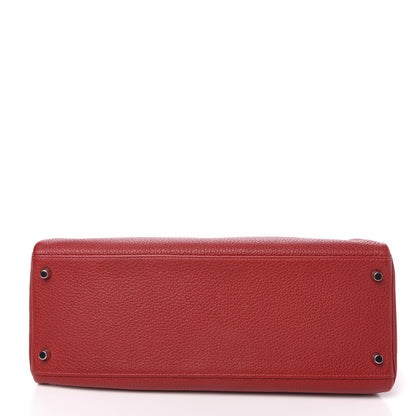 Hermes Taurillon Clemence Retourne Kelly 35 Rouge Casaque 6 of 34