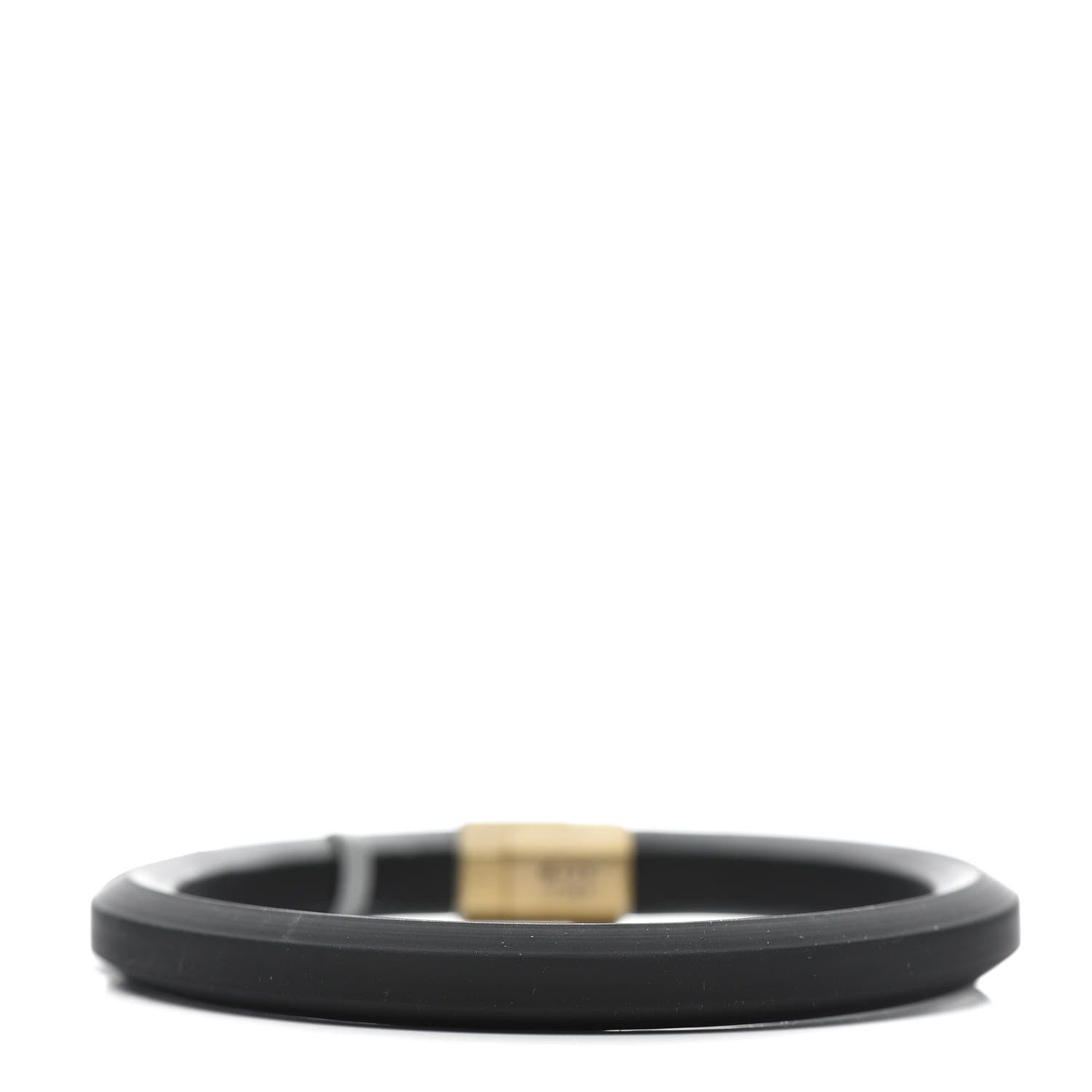 David Yurman 18K Yellow Gold Rubber Mens 10.5mm Hex Bracelet M Black 1 of 6
