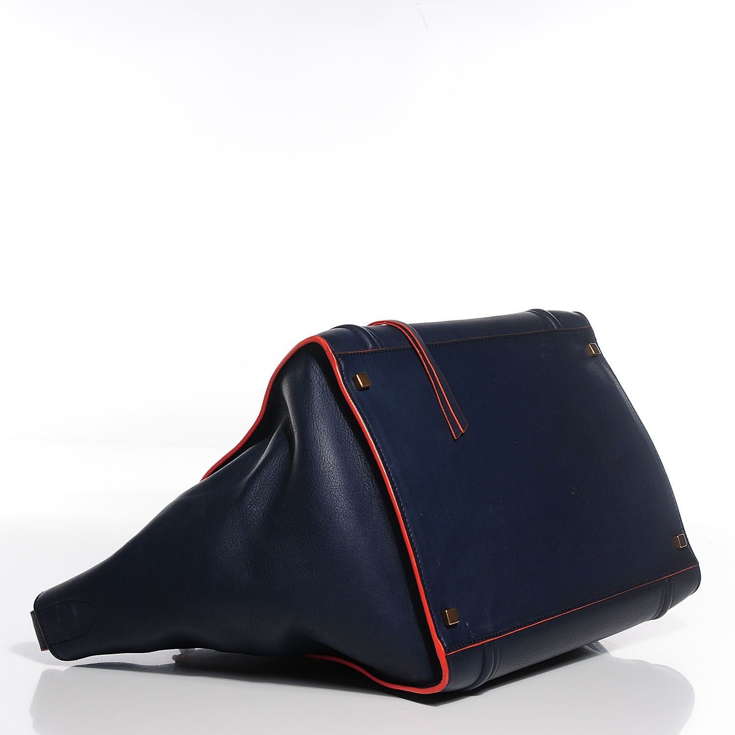 Celine Supple Calfskin Large Phantom Luggage Navy Blue Orange 4 of 9