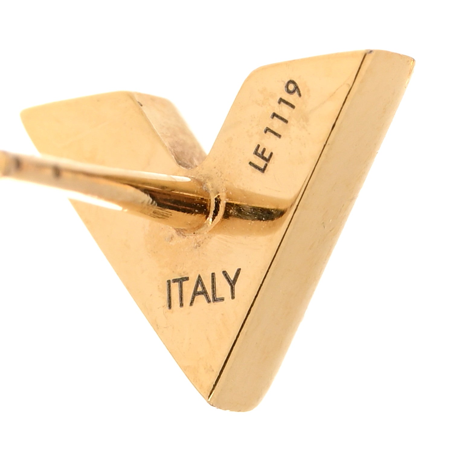 Louis Vuitton Brass Essential V Stud Earrings Gold 4 of 5