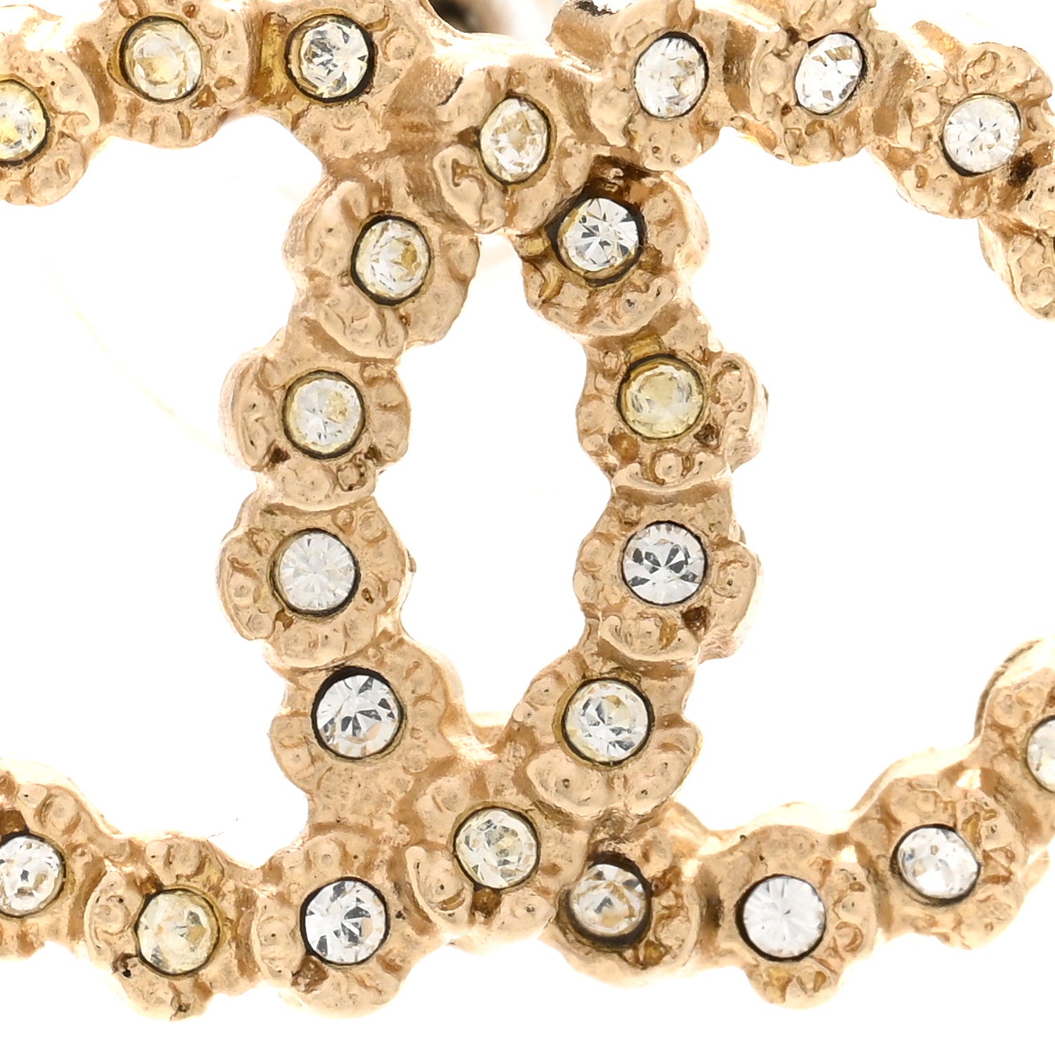 Chanel Crystal CC Earrings Gold 5 of 6