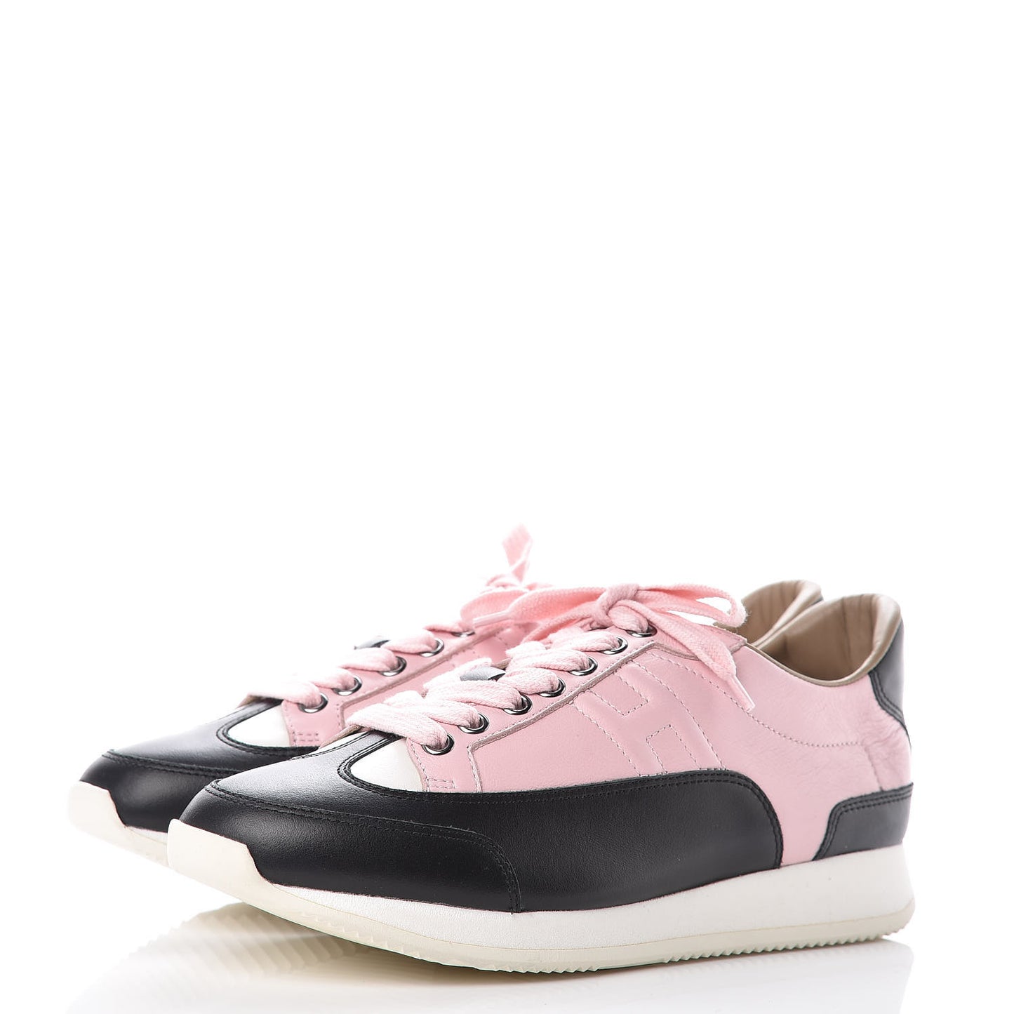 Calfskin Goal Sneakers 37.5 Rose Aube Black White