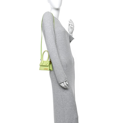 Jacquemus Calfskin Crocodile Embossed Le Chiquito Light Green 2 of 14