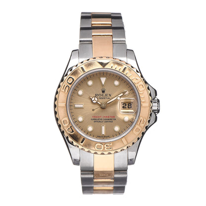 Rolex Stainless Steel 18K Yellow Gold 29mm Oyster Perpetual Date Yacht-Master Watch Champagne 169623 1 of 9