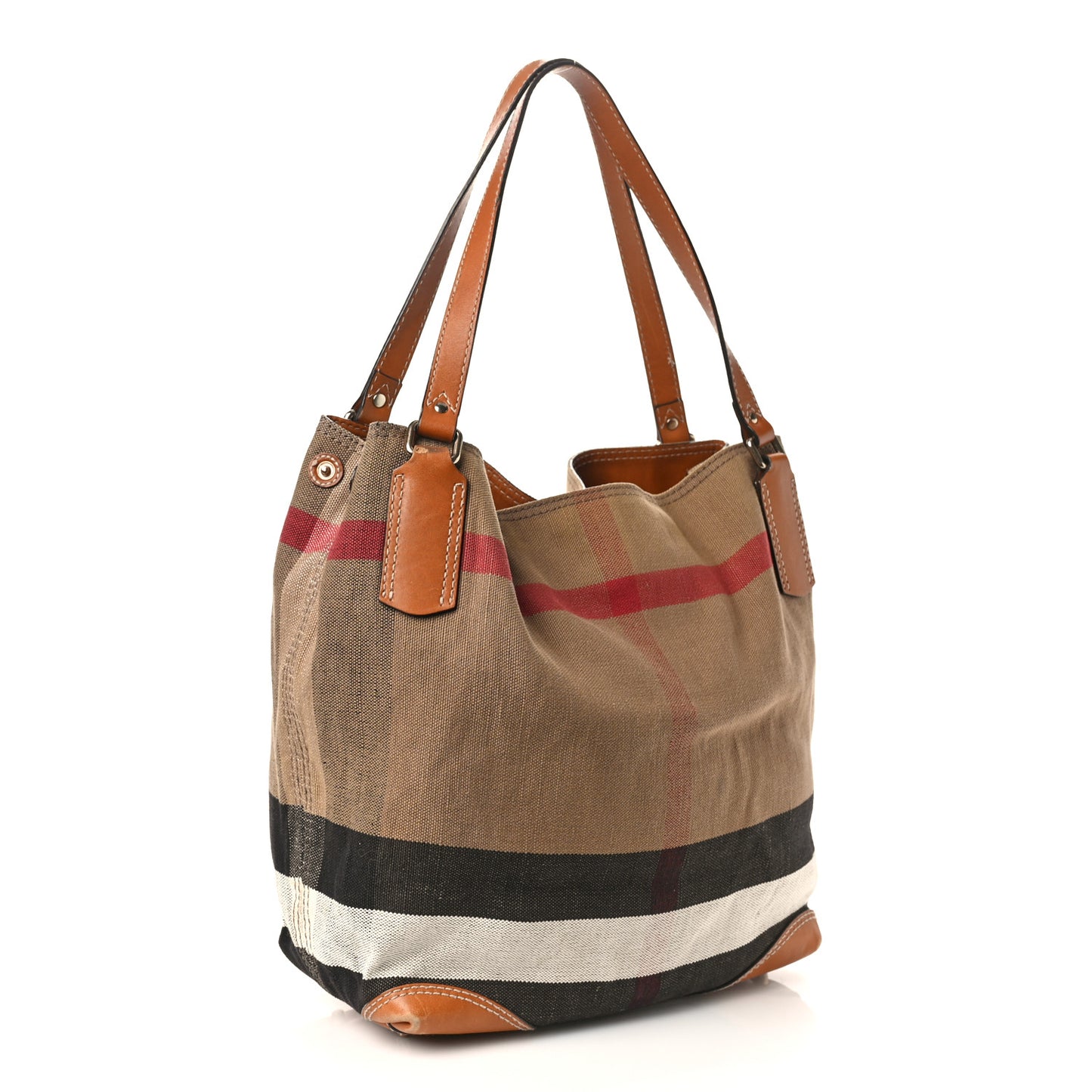 Canvas Mega Check Medium Ashby Hobo Saddle Brown