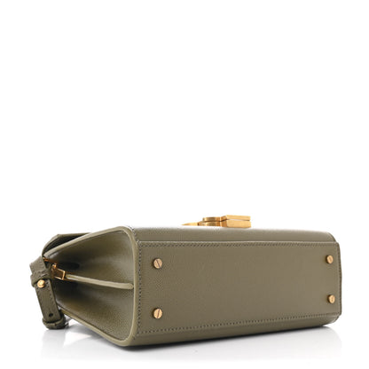 Saint Laurent Grain de Poudre Mini Classic Monogram Cassandra Top Handle Olive 4 of 11